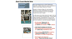 Desktop Screenshot of eastcoastmartialarts.net