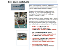 Tablet Screenshot of eastcoastmartialarts.net